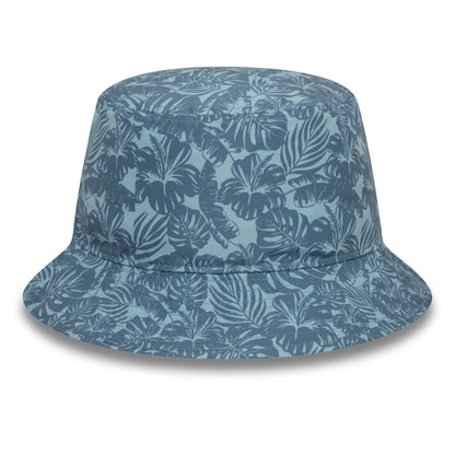 This is a Alpine Racing Floral All Over Print Pastel Blue Bucket Hat 3