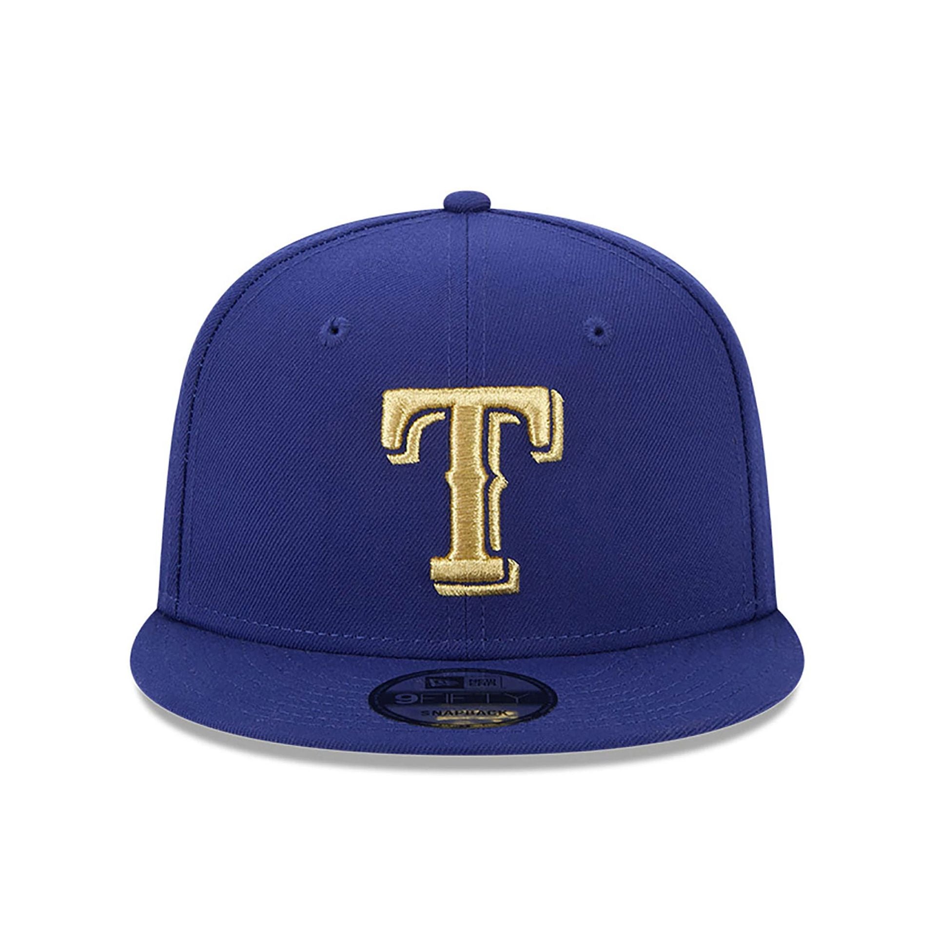 This is a Texas Rangers MLB Gold Dark Blue 9FIFTY Snapback Cap 3