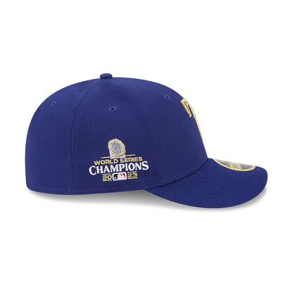 This is a Texas Rangers MLB Gold Dark Blue Low Profile 59FIFTY Fitted Cap 6