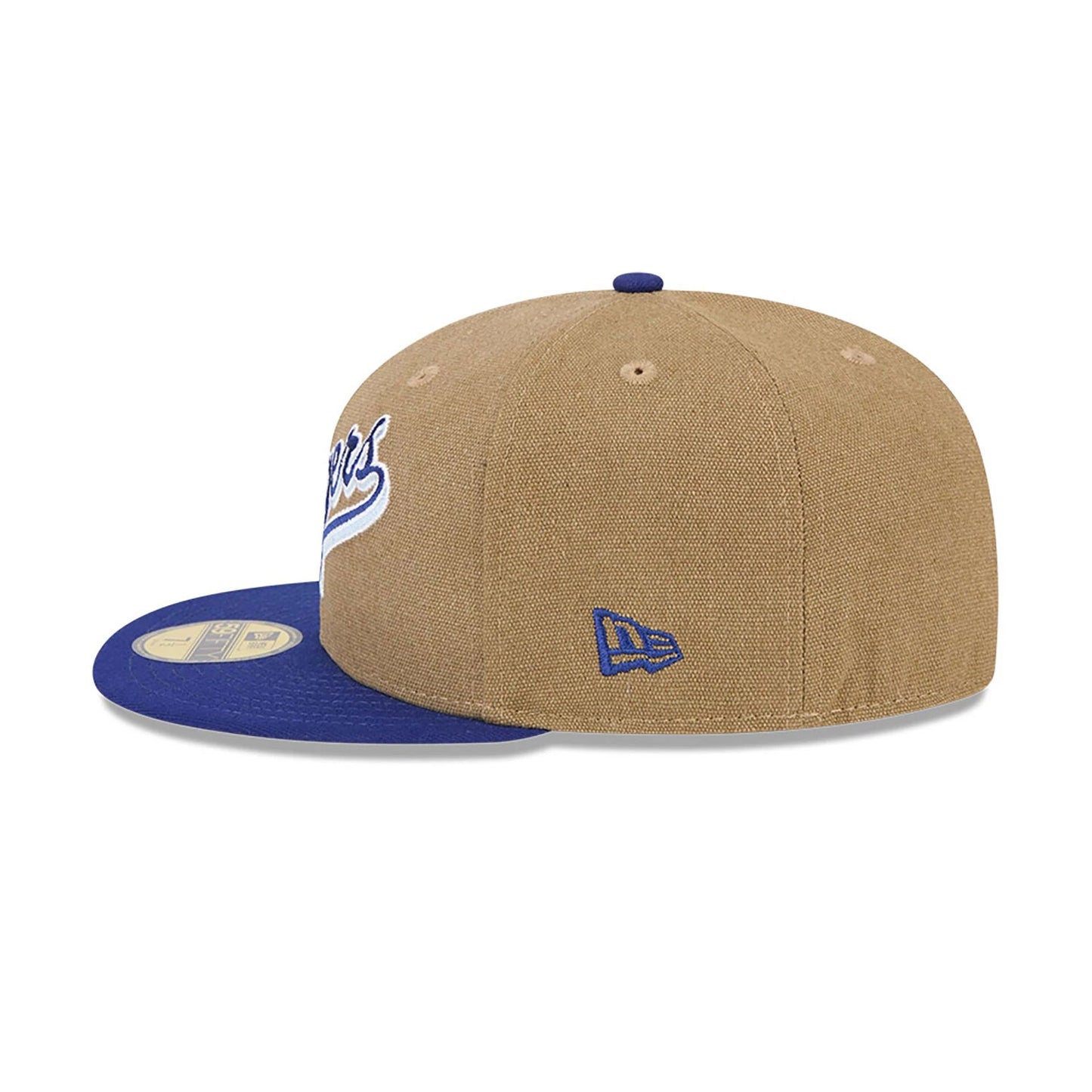 This is a LA Dodgers Canvas Crown Beige 59FIFTY Fitted Cap 7