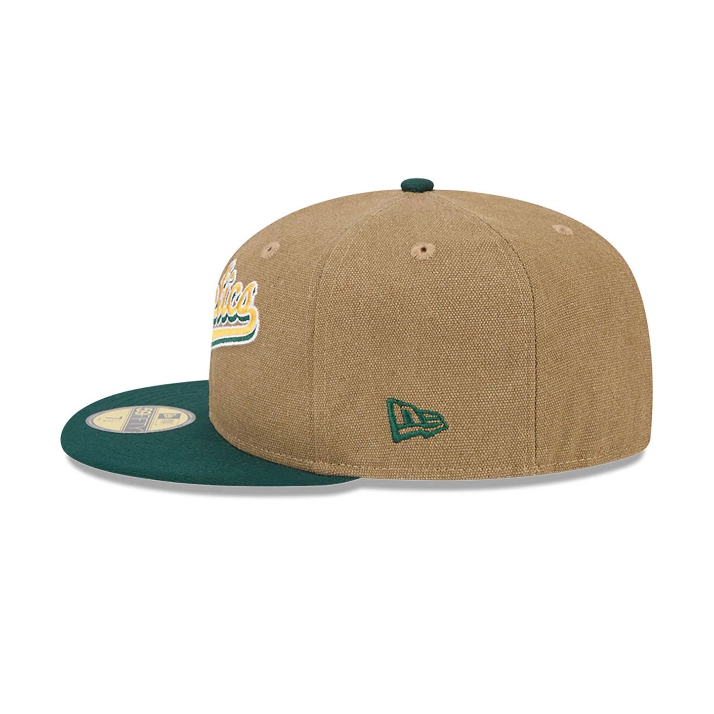 This is a Oakland Athletics Canvas Crown Beige 59FIFTY Fitted Cap 7