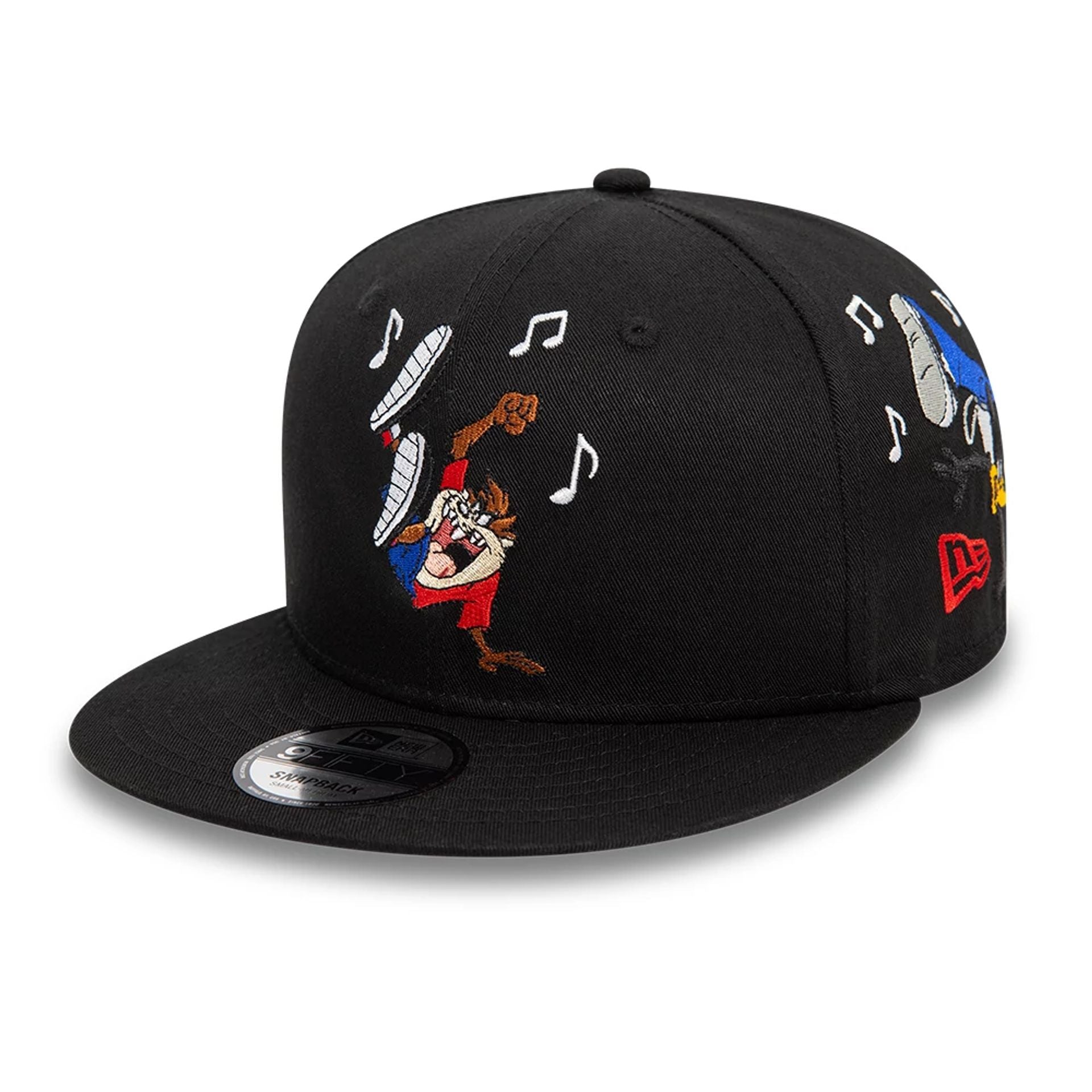 This is a Multi Character Team Looney Tunes Black 9FIFTY Snapback Cap 1