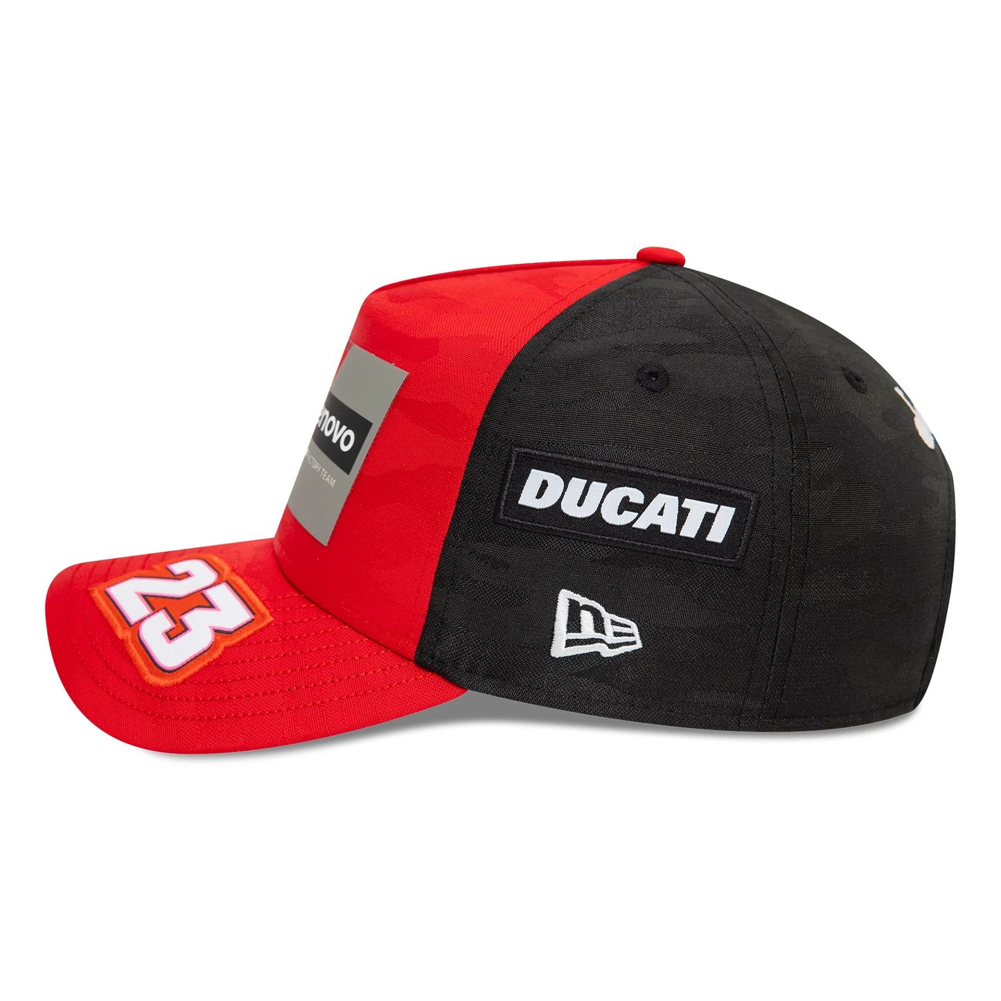 This is a Ducati Team Enea Bastianini Camo Black 9FORTY E-Frame Adjustable Cap 5