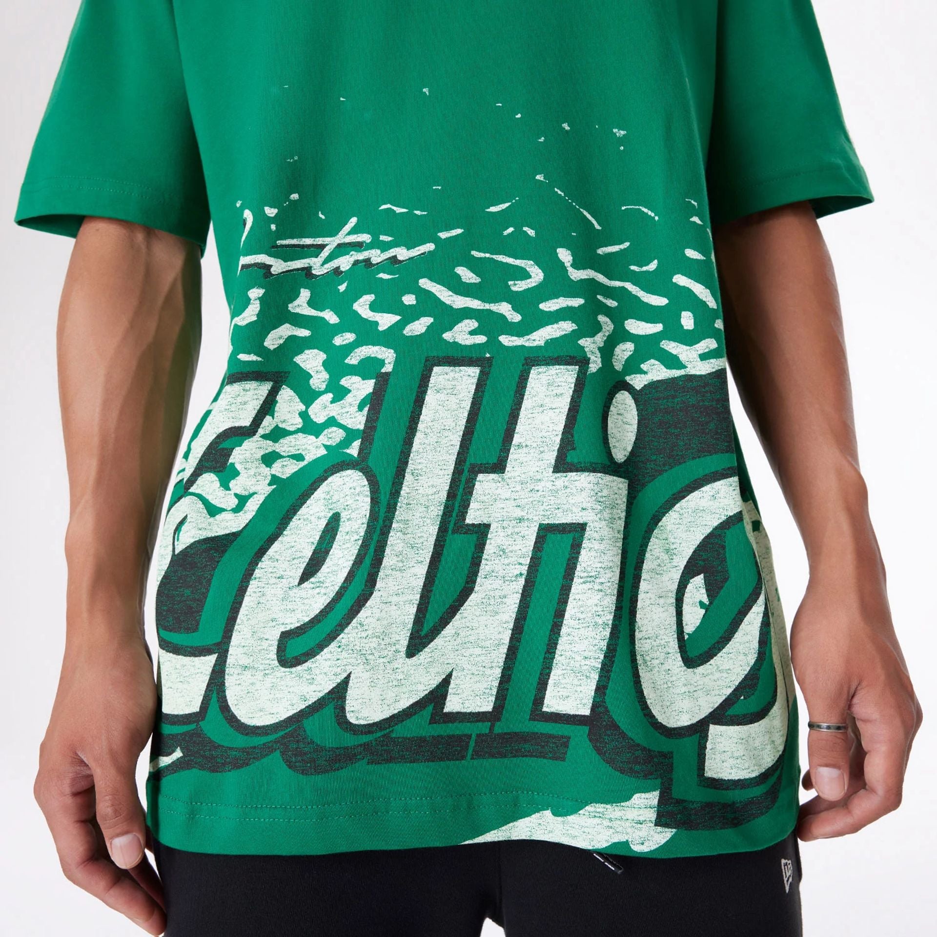 The Male model is wearing Boston Celtics Sport Classic Green T-Shirt 7