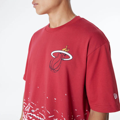 The Male model is wearing Miami Heat Sport Classic Dark Red T-Shirt 5