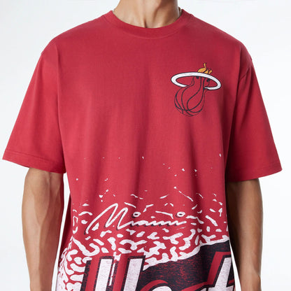 The Male model is wearing Miami Heat Sport Classic Dark Red T-Shirt 7