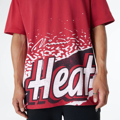 The Male model is wearing Miami Heat Sport Classic Dark Red T-Shirt 4