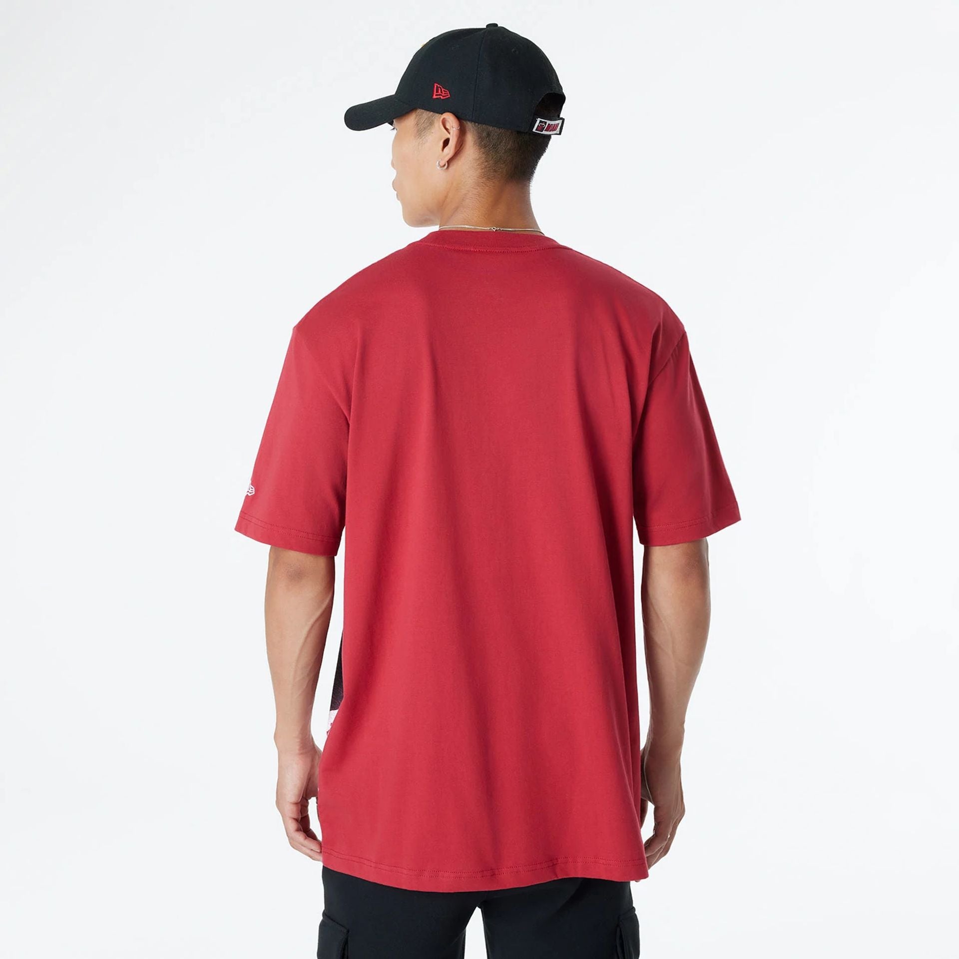 The Male model is wearing Miami Heat Sport Classic Dark Red T-Shirt 2