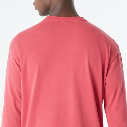 The Male model is wearing Kansas City Chiefs Oversized Essential Red Oversized Long Sleeve T-Shirt 7