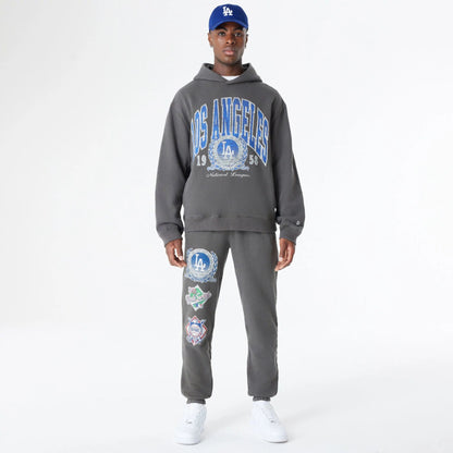 The Male model is wearing LA Dodgers Oversized Essential Dark Grey Oversized Joggers 8