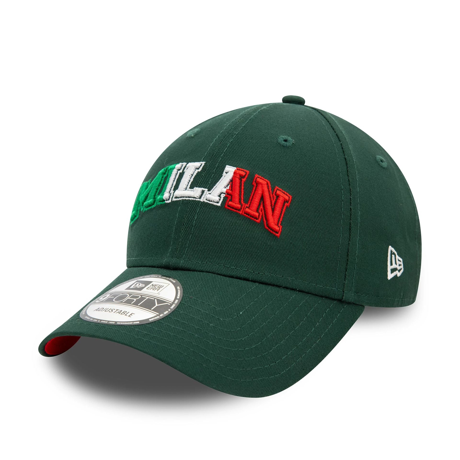 This is a AC Milan Flag Pack Italy Dark Green 9FORTY Adjustable Cap 1