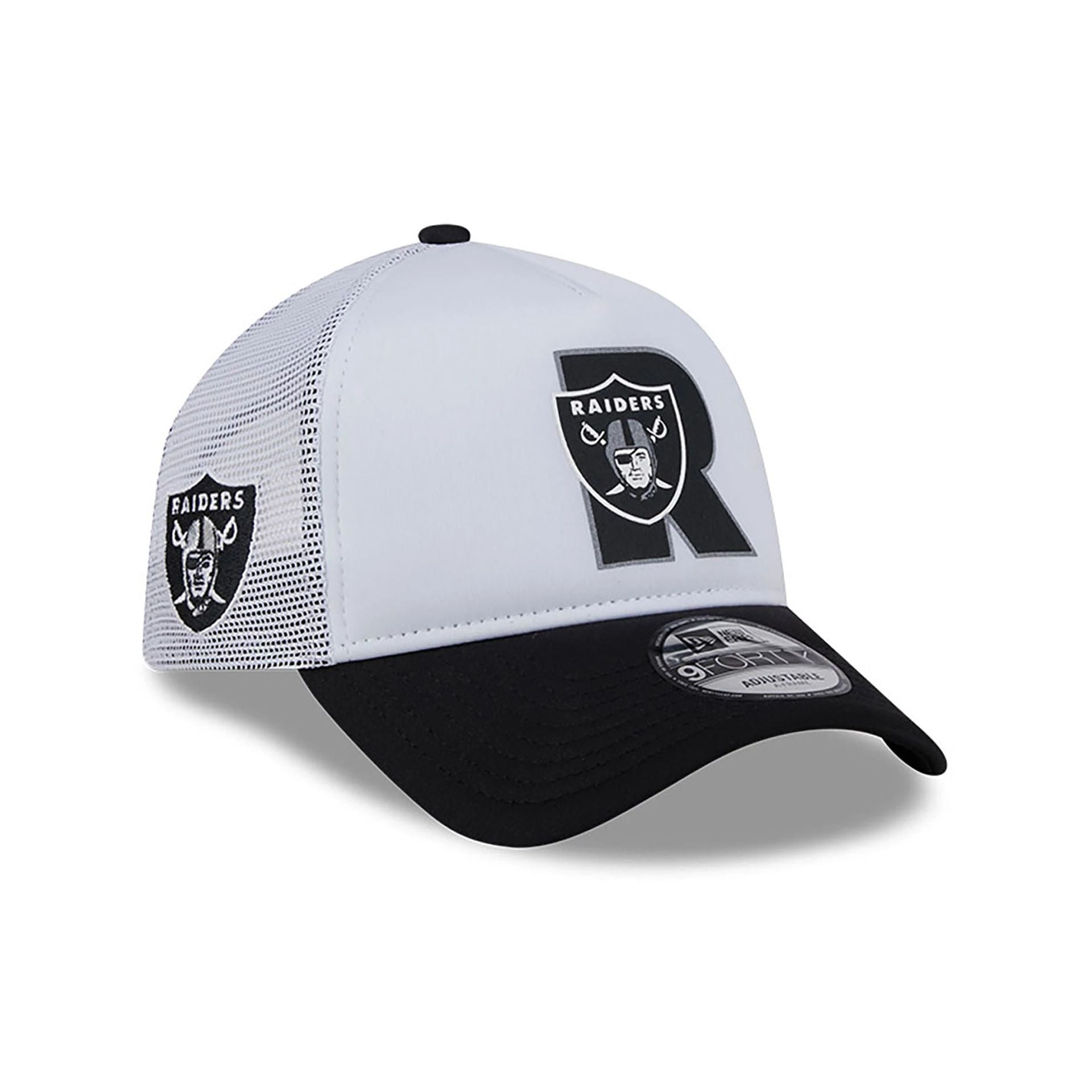 This is a Las Vegas Raiders City Originals White 9FORTY A-Frame Cap 1