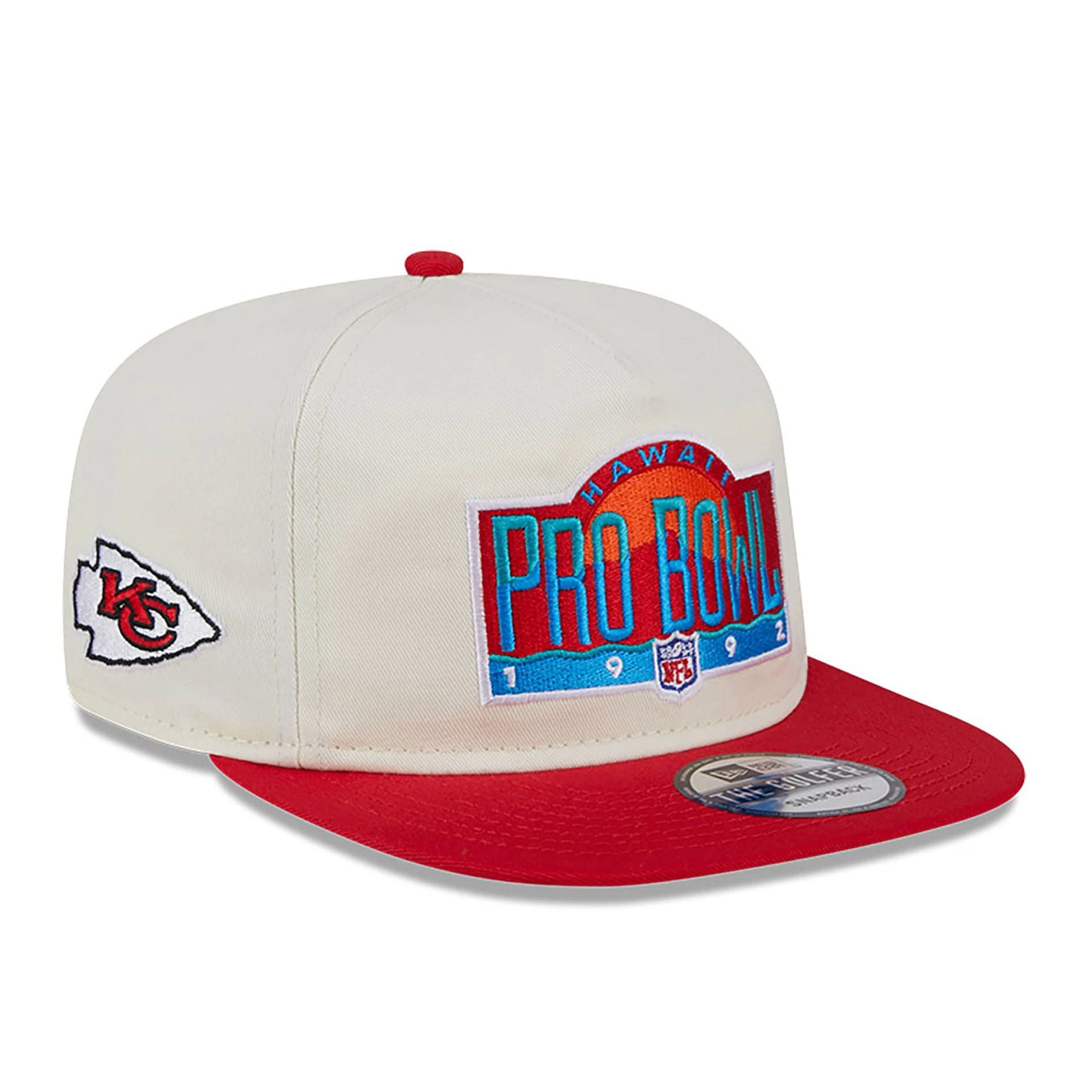 This is a Kansas City Chiefs Pro Bowl Patch White Golfer Cap 1