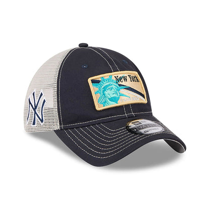 This is a New York Yankees State Souvenir White 9TWENTY Adjustable Cap 1