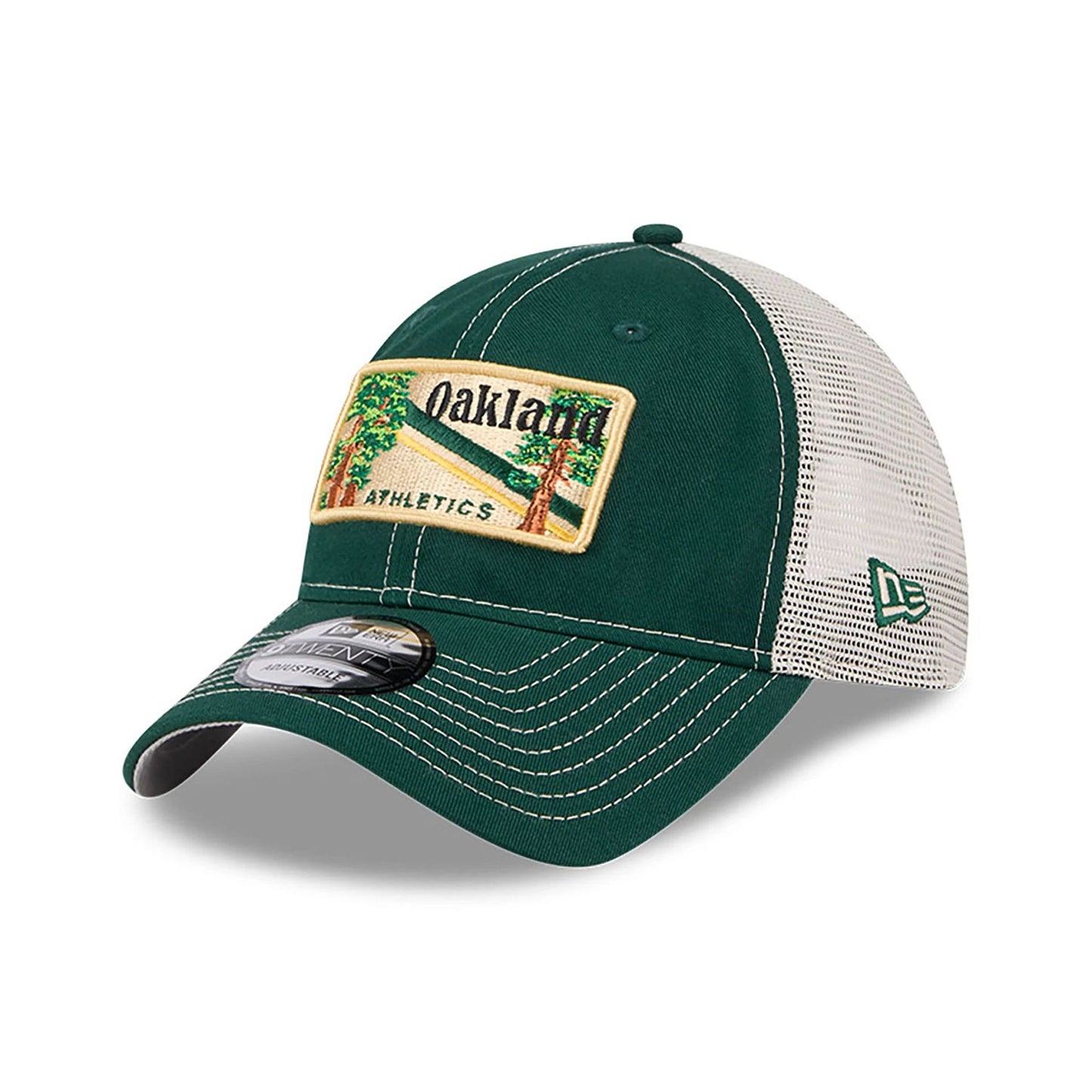 This is a Oakland Athletics State Souvenir White 9TWENTY Adjustable Cap 4