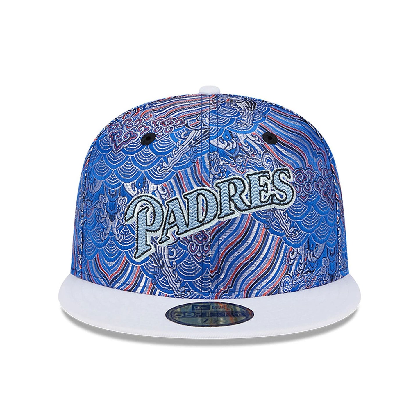 This is a San Diego Padres Wave Fill All Over Print Blue 59FIFTY Fitted Cap 3