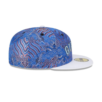 This is a San Francisco Giants Wave Fill All Over Print Blue 59FIFTY Fitted Cap 6