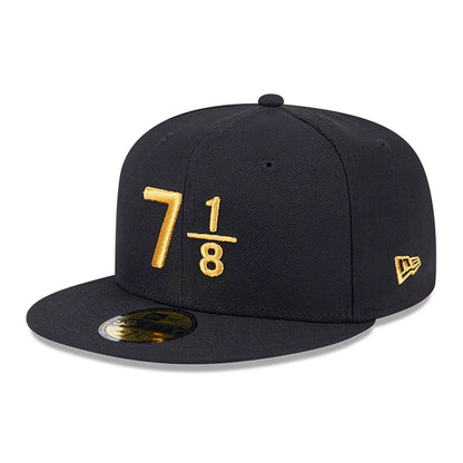 This is a New Era 59FIFTY Day 7 1/8 Black 59FIFTY Fitted Cap 1