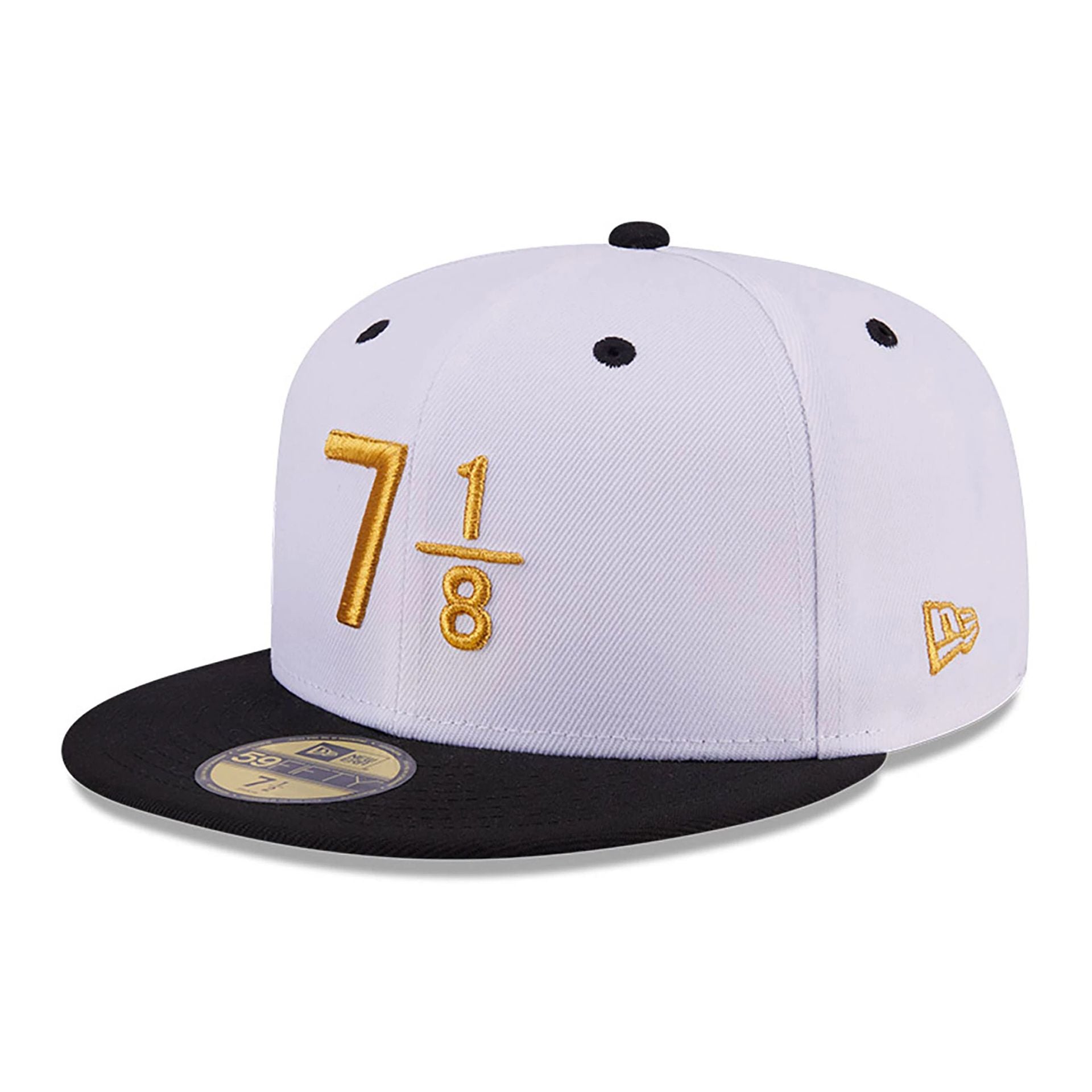 This is a New Era 59FIFTY Day 7 1/8 White 59FIFTY Fitted Cap 1