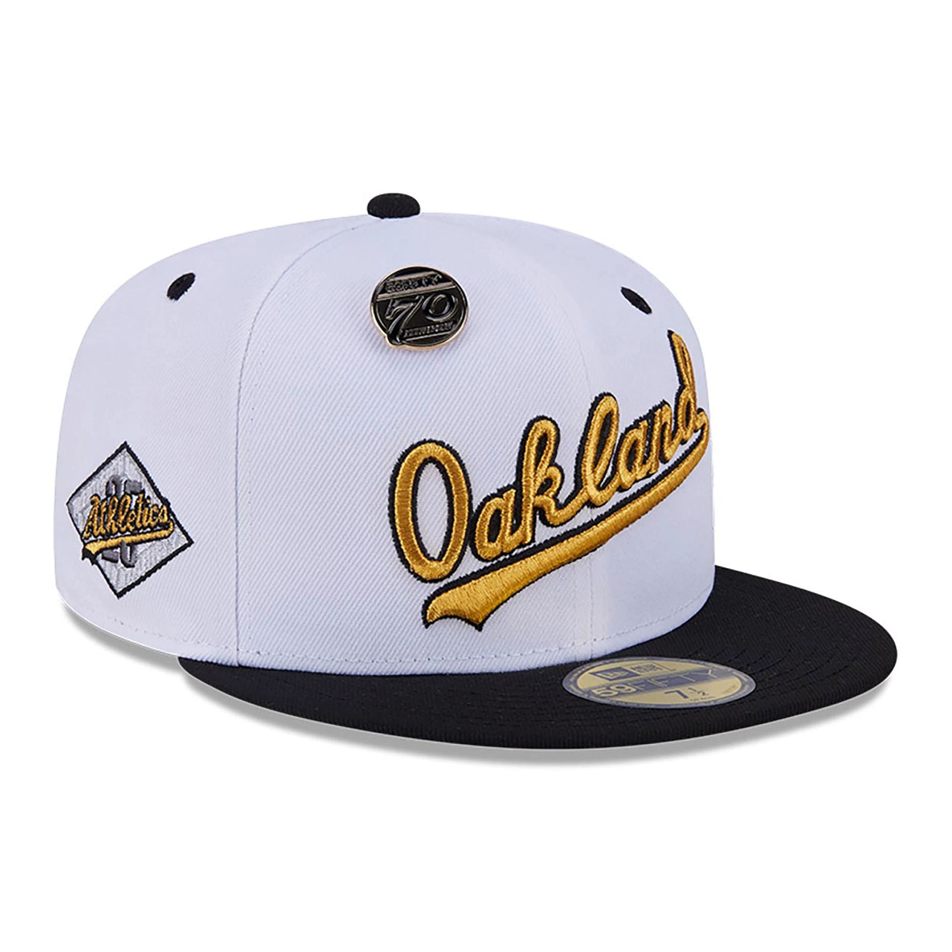 This is a Oakland Athletics 59FIFTY Day White 59FIFTY Fitted Cap 1