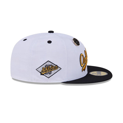 This is a Oakland Athletics 59FIFTY Day White 59FIFTY Fitted Cap 7