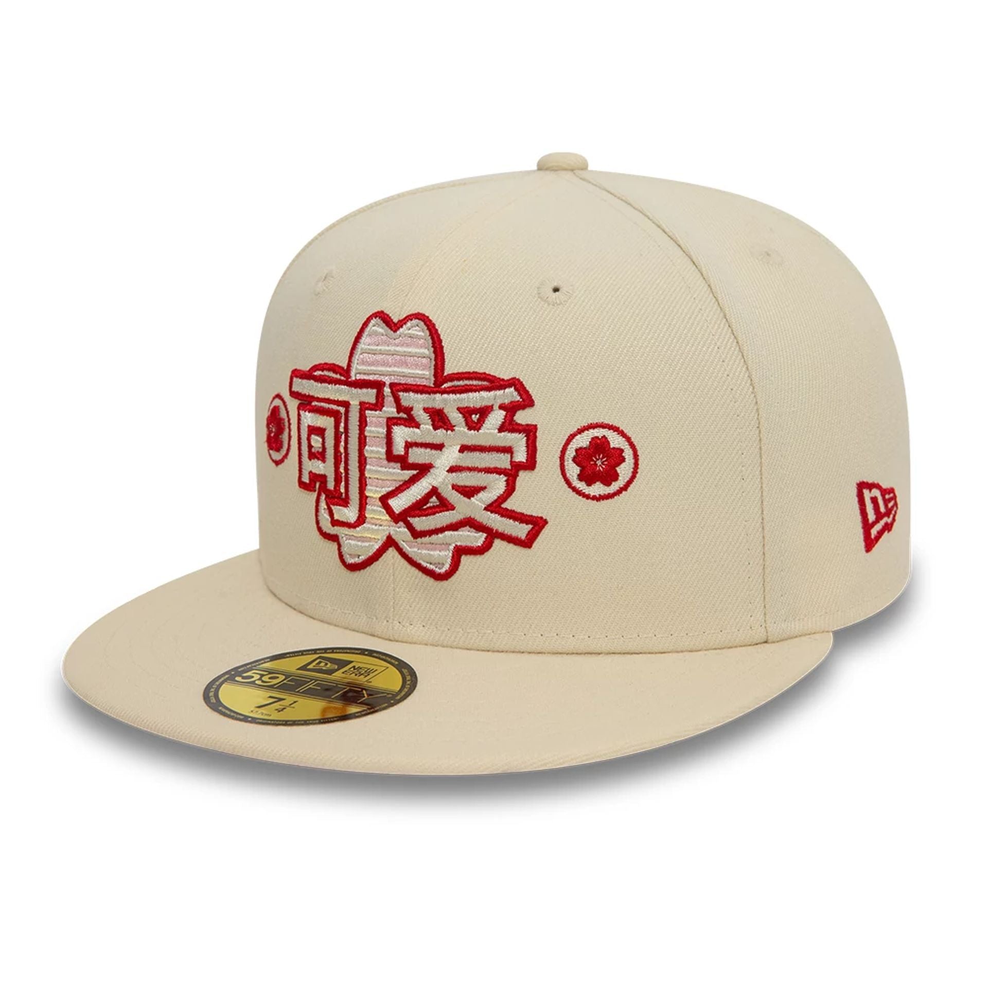 This is a New Era Cherry Blossom Cute Light Beige 59FIFTY Fitted Cap 1