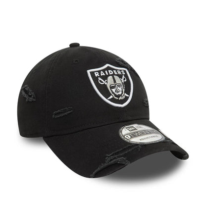 This is a Las Vegas Raiders NFL Distressed Black 9TWENTY Adjustable Cap 2