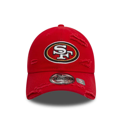 This is a San Francisco 49ers NFL Distressed Red 9TWENTY Adjustable Cap 2