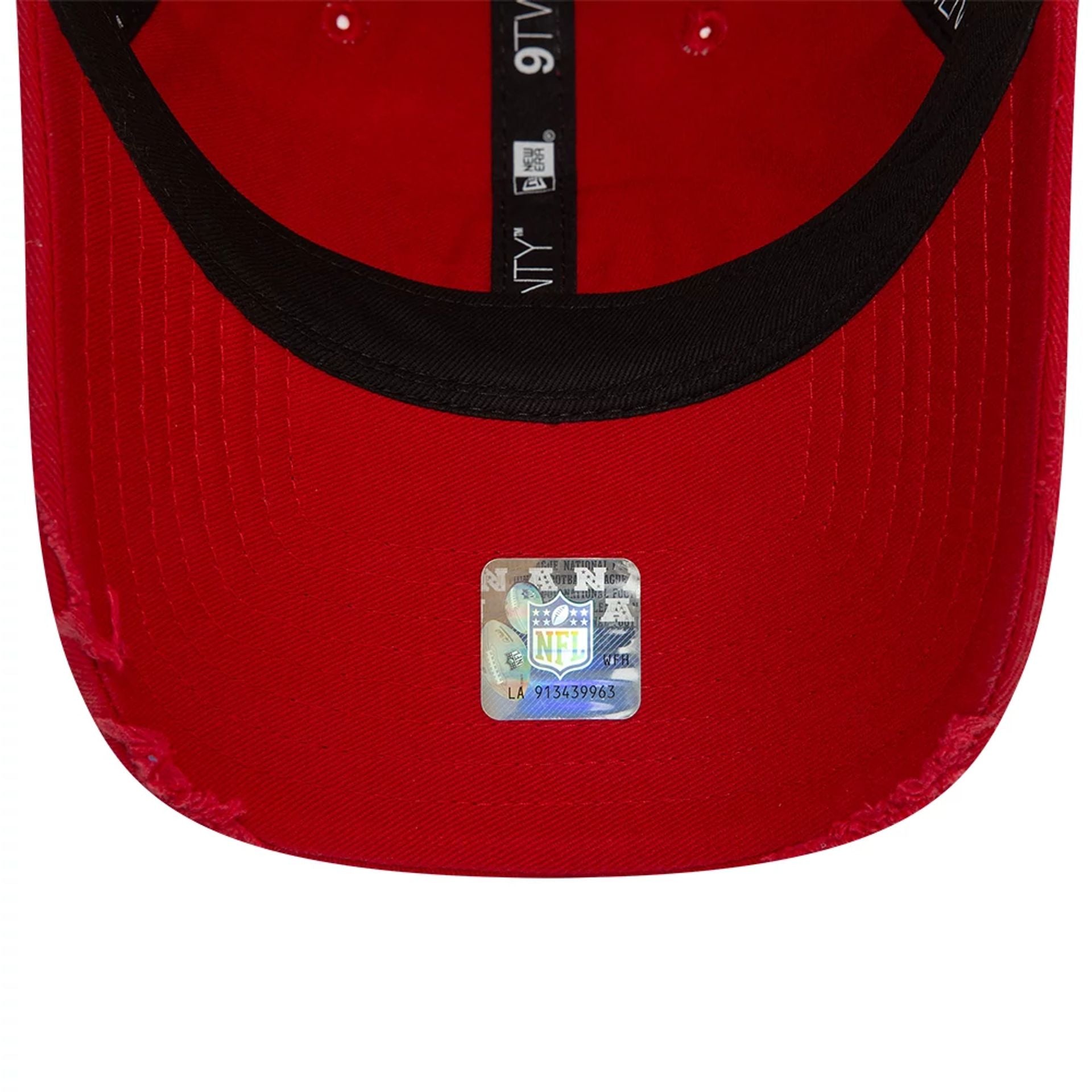 This is a San Francisco 49ers NFL Distressed Red 9TWENTY Adjustable Cap 5