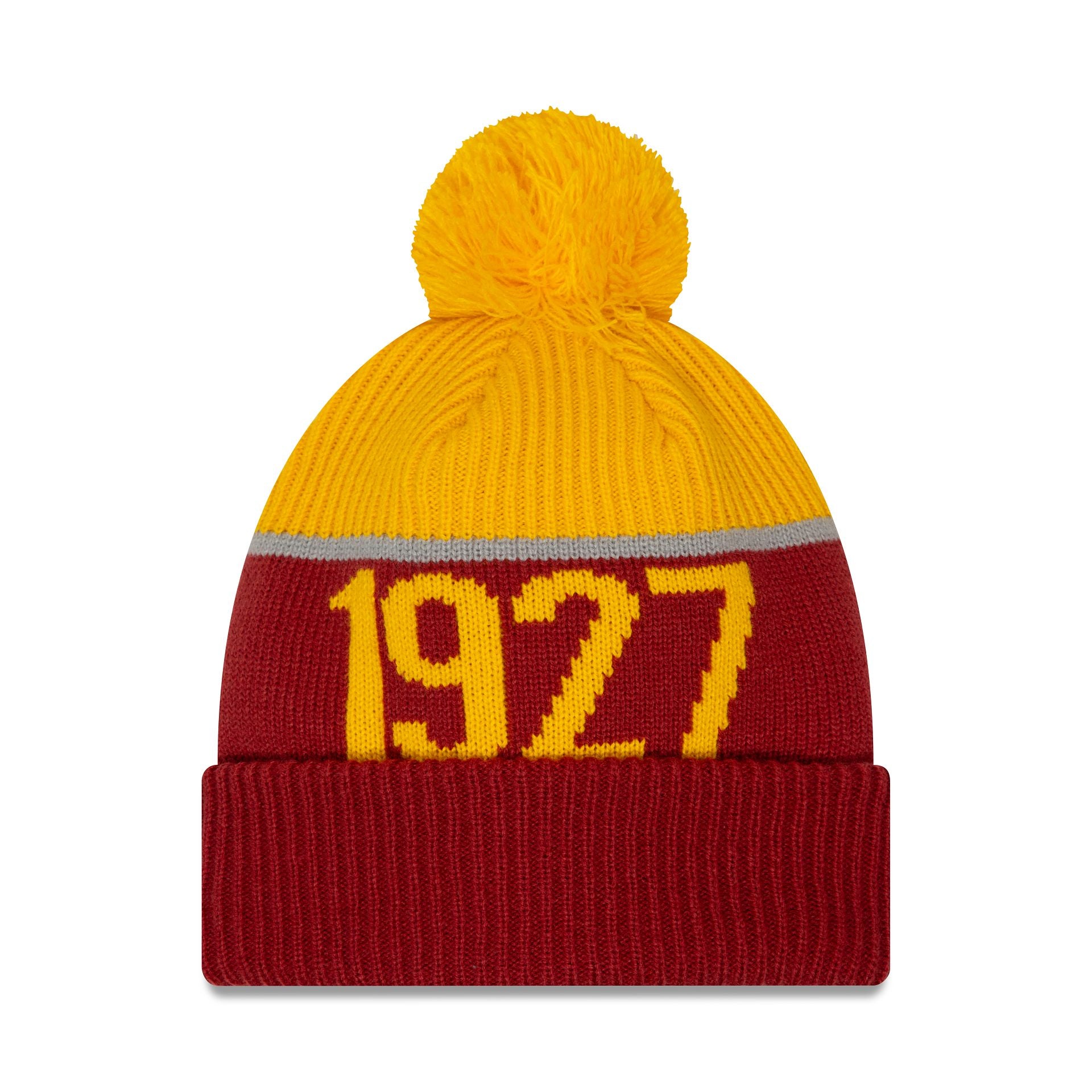 This is a AS Roma Sport Dark Red Bobble Knit Beanie Hat 2