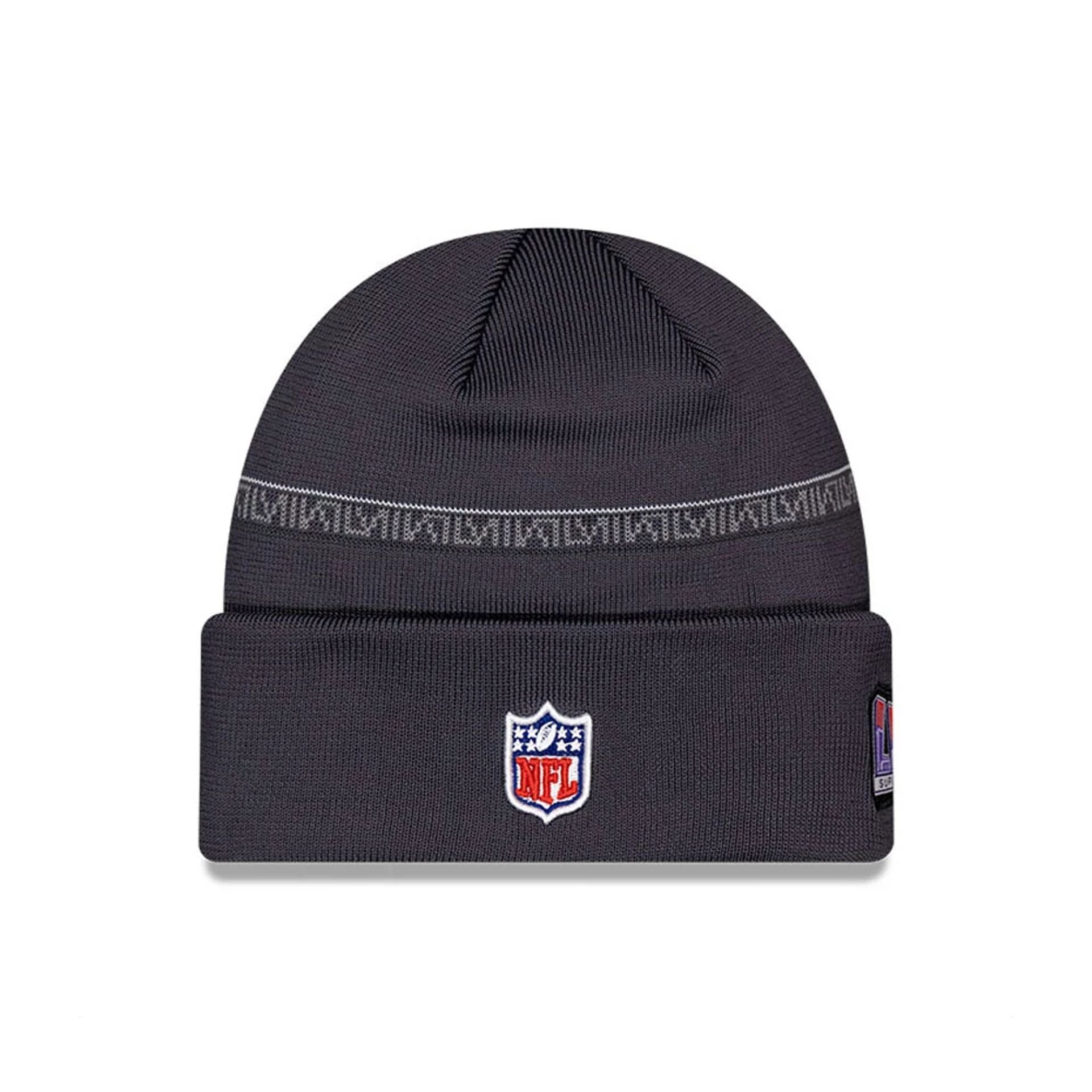 This is a San Francisco 49Ers Super Bowl LVIII Opening Night Dark Grey Cuff Knit Beanie Hat 1