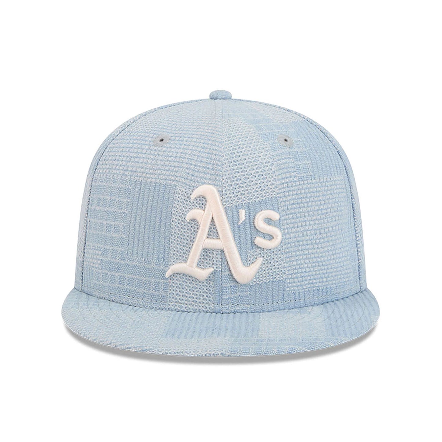 This is a Oakland Athletics Denim Patchwork Open Blue 9FIFTY Snapback Cap 3