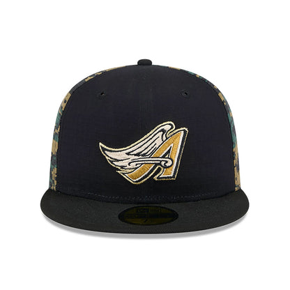 This is a LA Angels Digi Camo Black 59FIFTY Fitted Cap 3