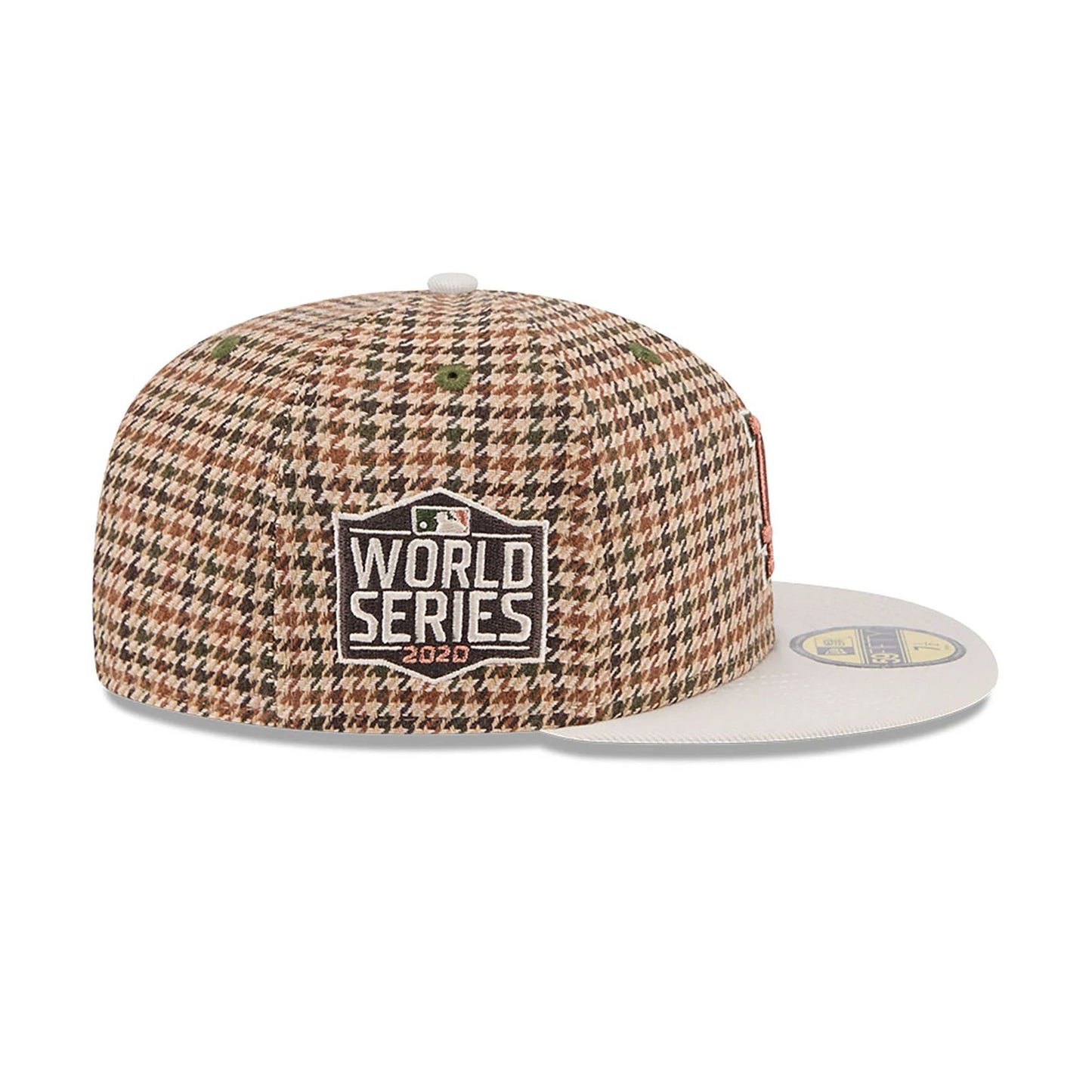 This is a LA Dodgers Houndstooth Brown 59FIFTY Fitted Cap 6