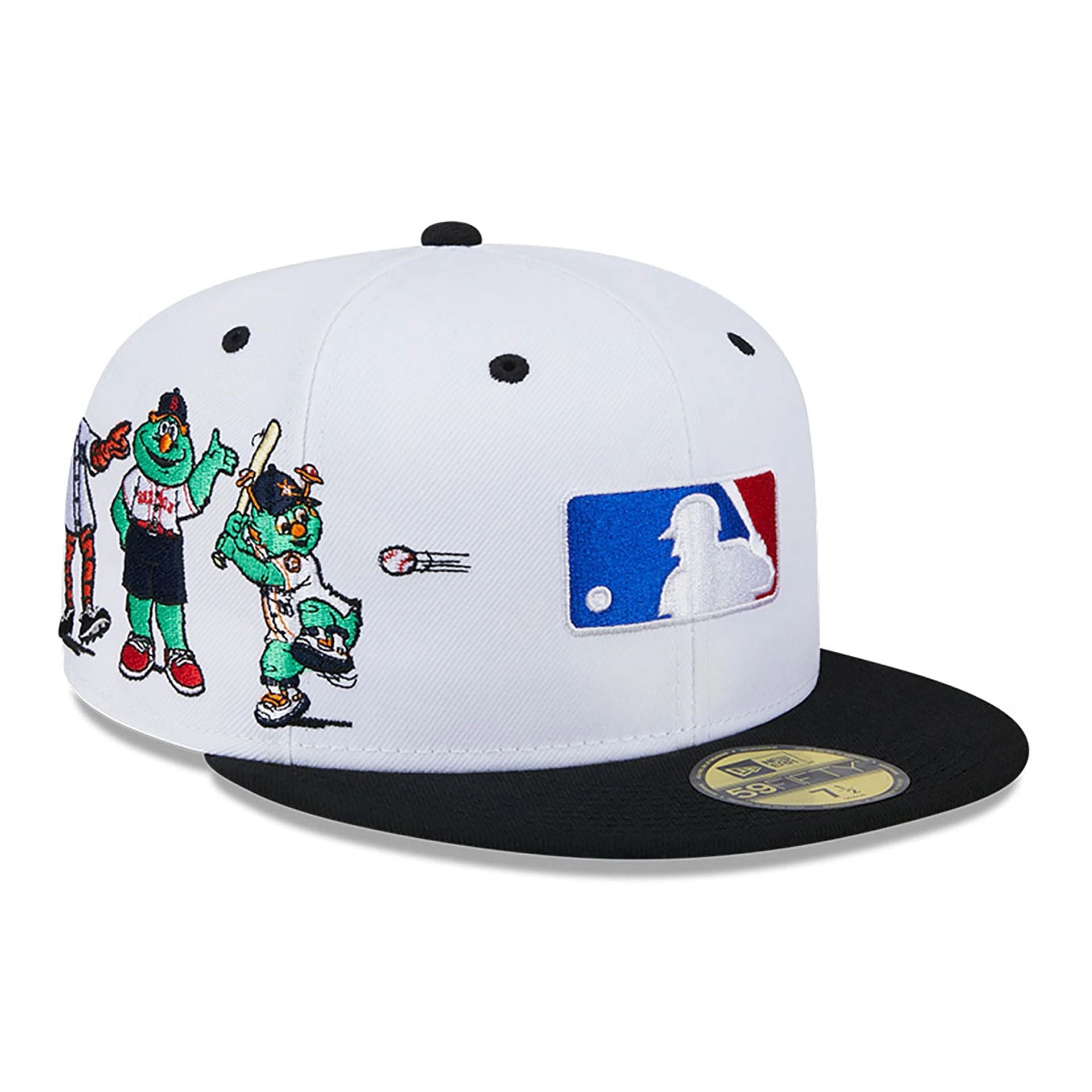 This is a American League Logo MLB League Mascots White 59FIFTY Fitted Cap 1