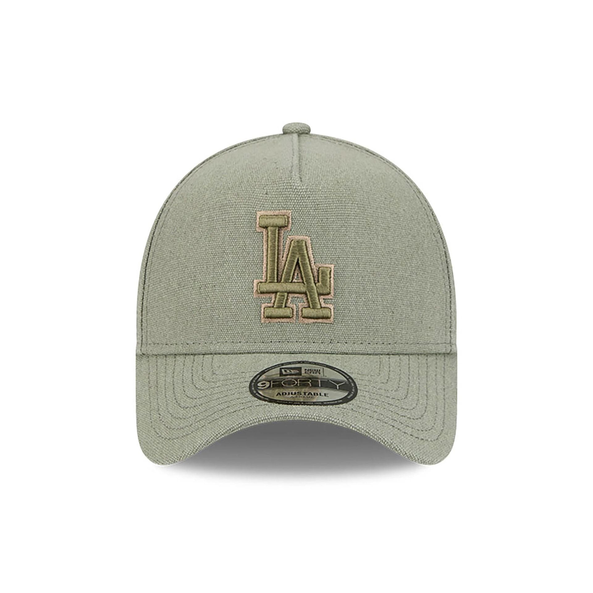 This is a LA Dodgers Logo Essentials Green 9FORTY A-Frame Adjustable Cap 3