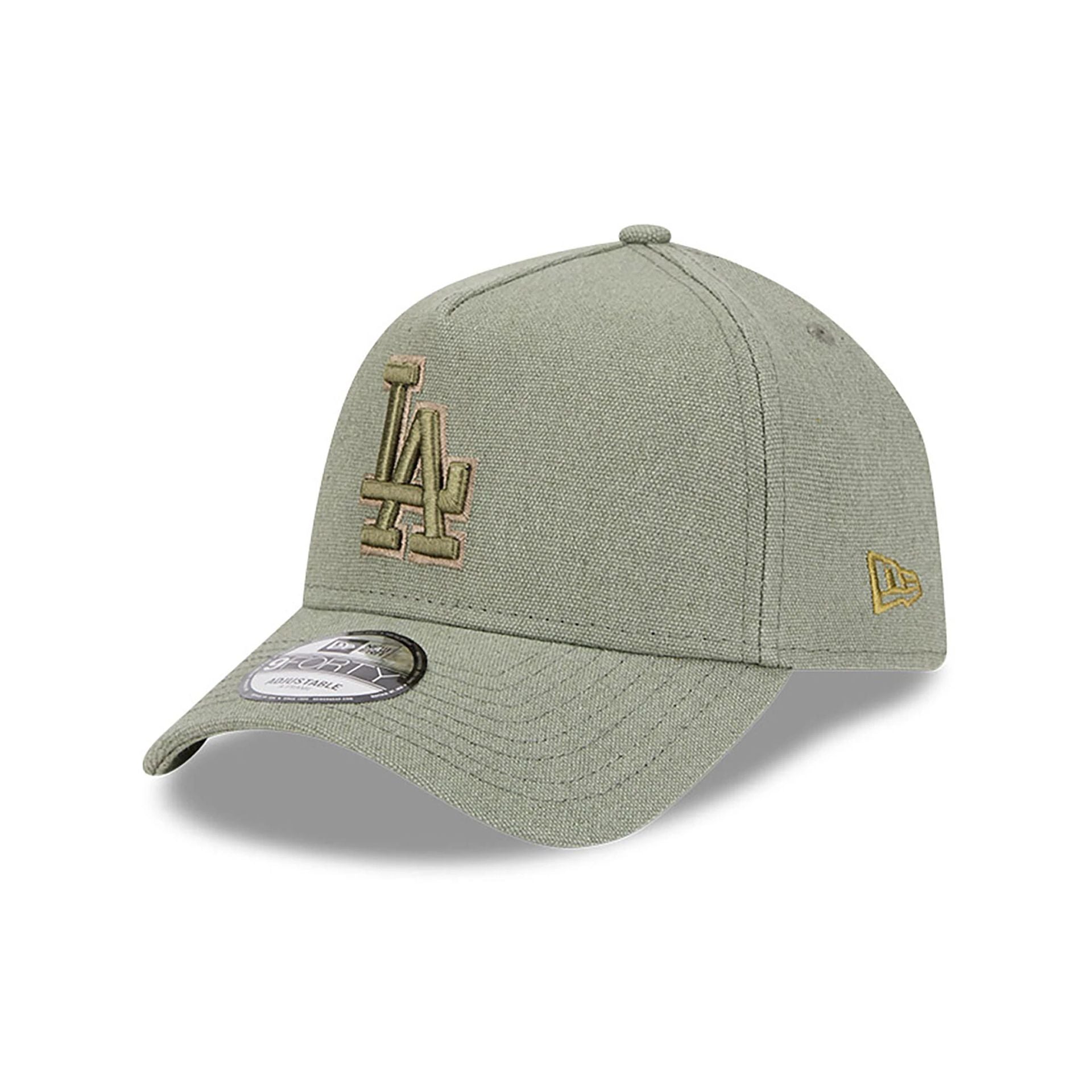 This is a LA Dodgers Logo Essentials Green 9FORTY A-Frame Adjustable Cap 1