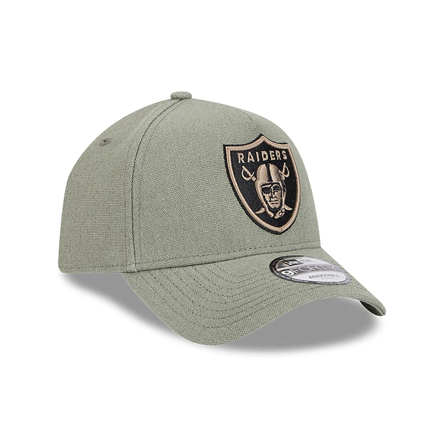 This is a Las Vegas Raiders Logo Essentials Green 9FORTY A-Frame Adjustable Cap 4