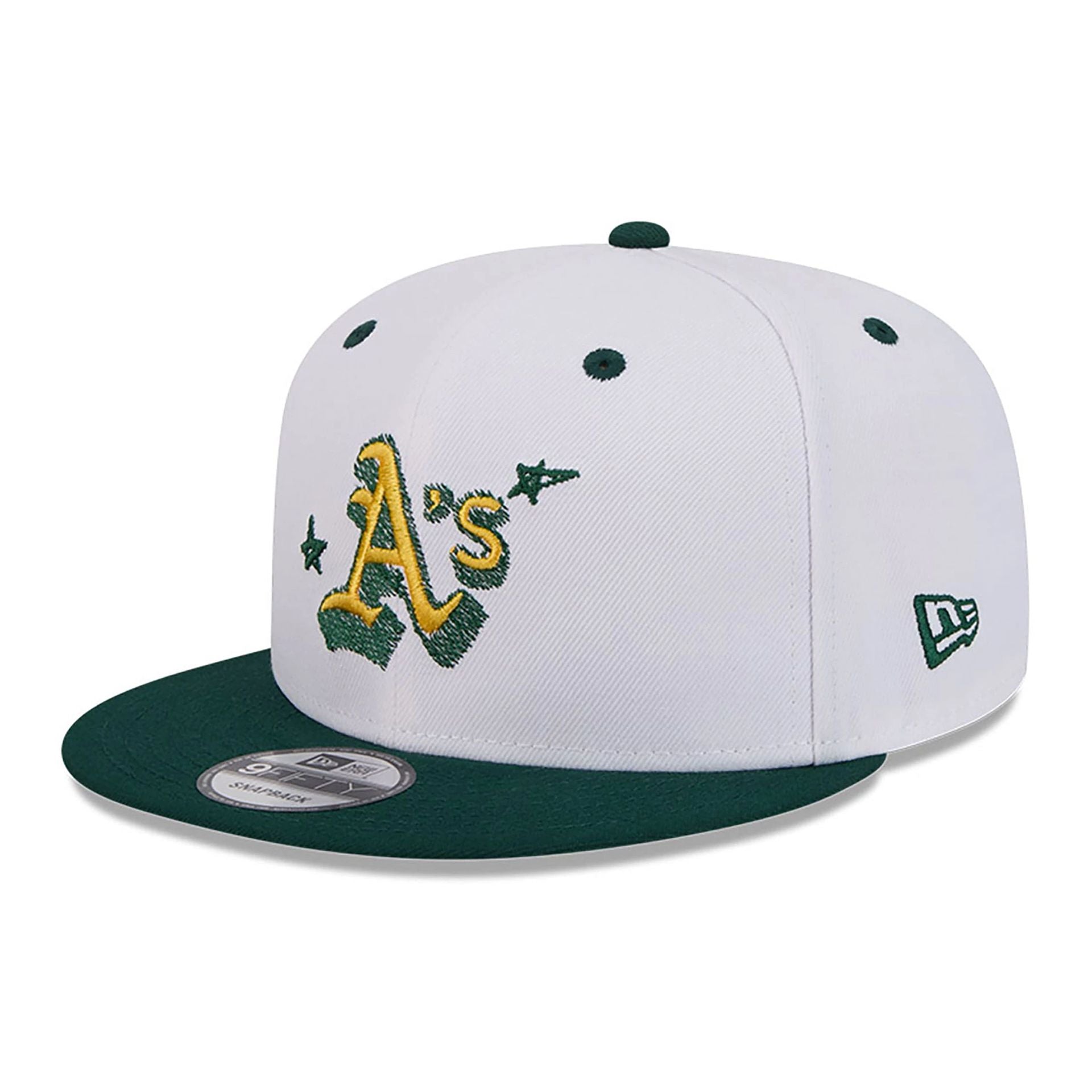 This is a Oakland Athletics Official Doodles White 9FIFTY Snapback Cap 4