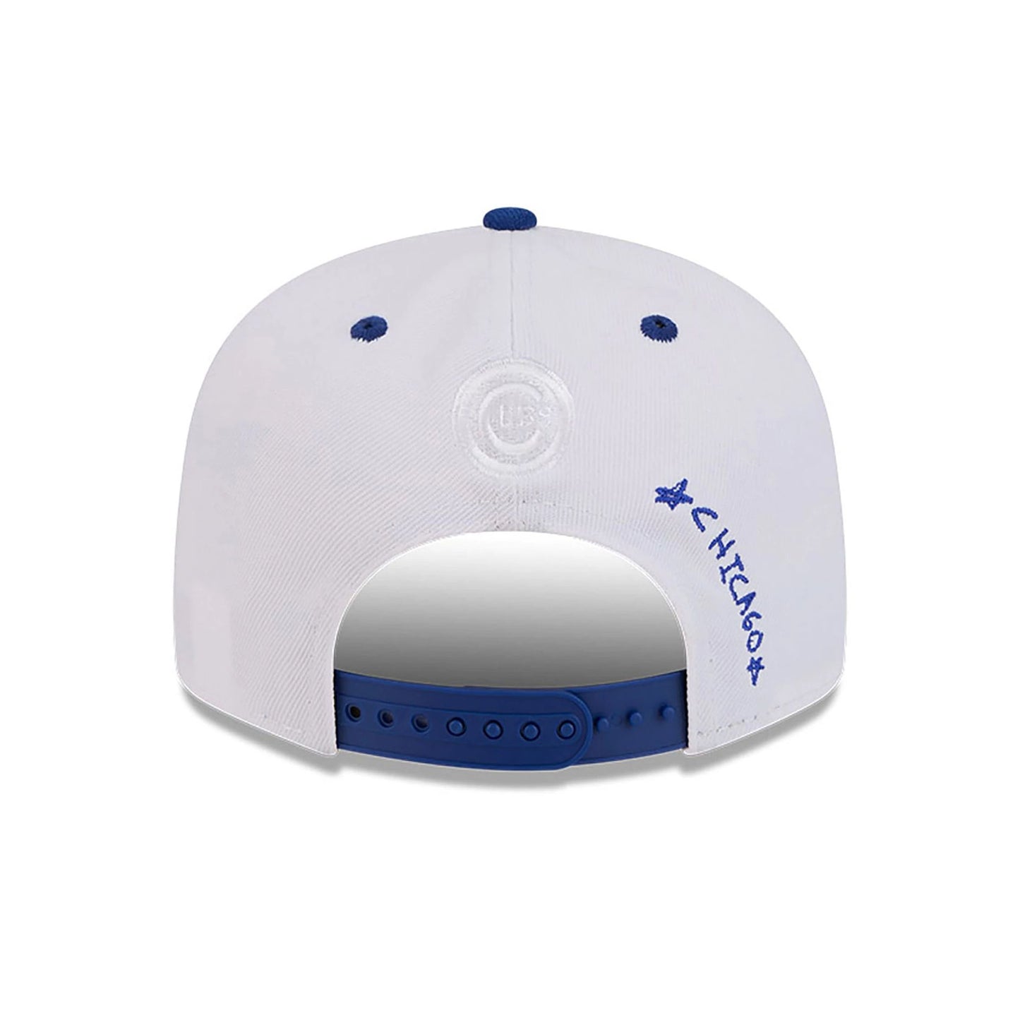 This is a Chicago Cubs Official Doodles White 9FIFTY Snapback Cap 5