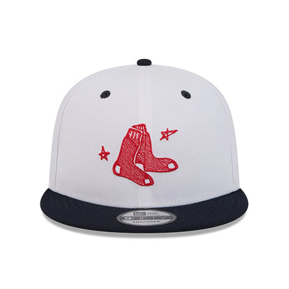 This is a Boston Red Sox Official Doodles White 9FIFTY Snapback Cap 3