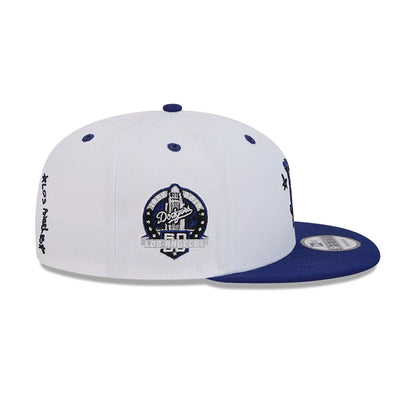 This is a LA Dodgers Official Doodles White 9FIFTY Snapback Cap 6