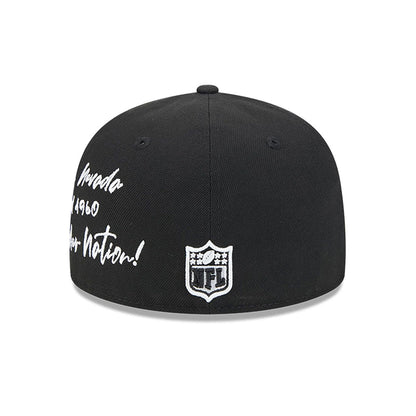 This is a Las Vegas Raiders Team Verbiage Black 59FIFTY Fitted Cap 5