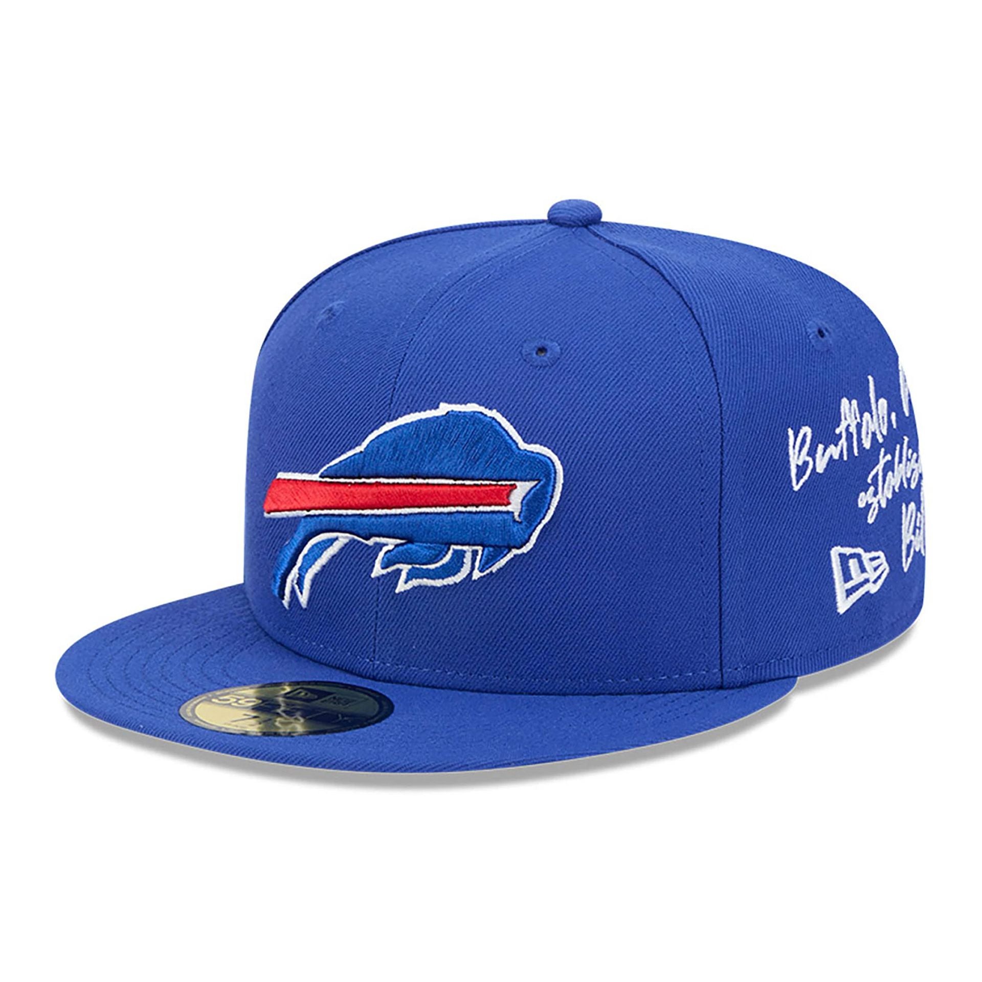 This is a Buffalo Bills Team Verbiage Blue 59FIFTY Fitted Cap 1