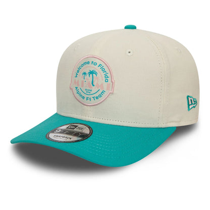 This is a Alpine Racing Miami Race Special White 9FIFTY Original Fit Snapback Cap 1