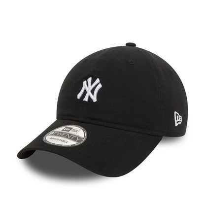 This is a New York Yankees Mini Logo Black 9TWENTY Adjustable Cap 1