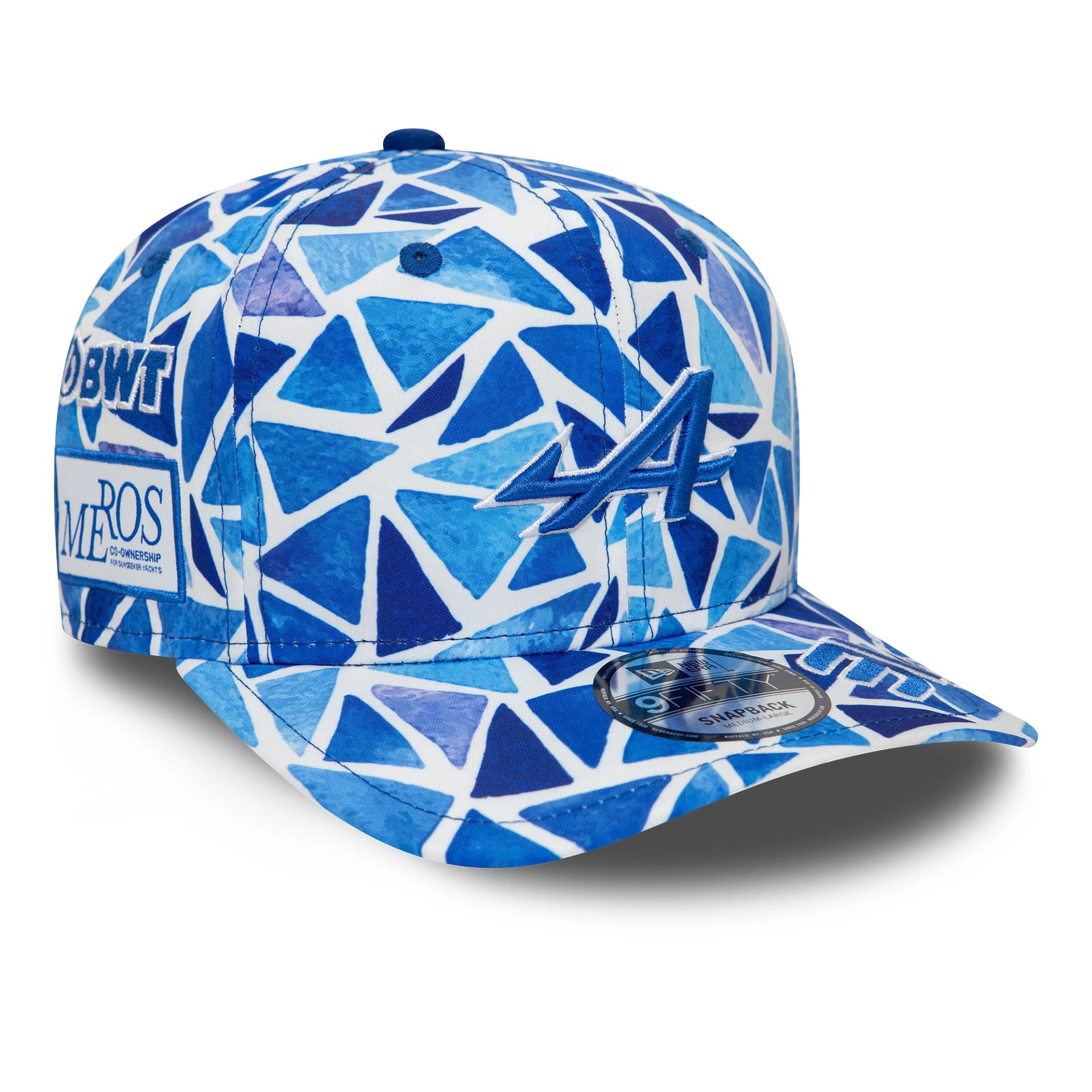 This is a Alpine Racing Esteban Ocon Barcelona Blue 9FIFTY Snapback Cap 3