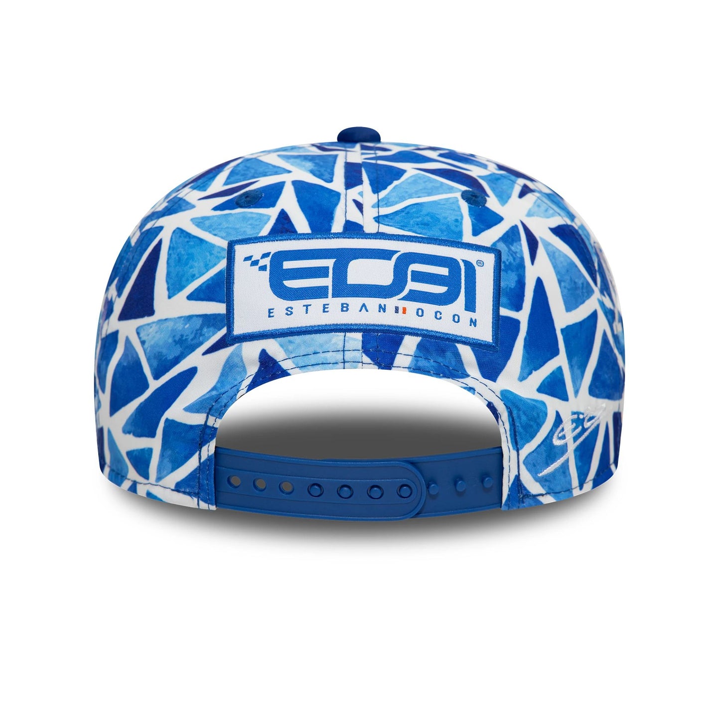 This is a Alpine Racing Esteban Ocon Barcelona Blue 9FIFTY Snapback Cap 4