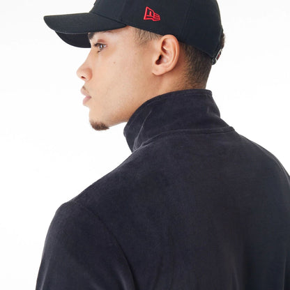 The Male model is wearing Chicago Bulls NBA Lifestyle Velour Black Track Jacket  7