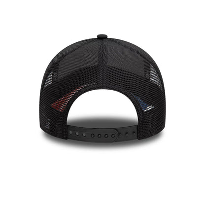 This is a Alpine Racing Logo Black 9FORTY E-Frame Trucker Adjustable Cap 5